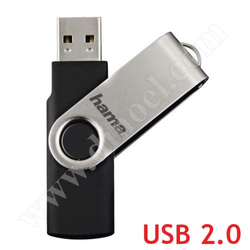 Hama, Rotate, 128GB, USB 2.0, Flash Drive, Black + Silver