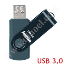 Hama, Rotate,  32GB, USB 3.0, Flash Drive, Petrol + Blue