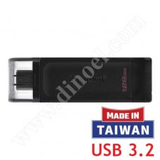 Kingston, DataTraveler, DT 70, 128GB, USB Type-C 3.2, Flash Drive, Black Kingston, DataTraveler, DT 70, 128GB, USB Type-C 3.2, Flash Drive, Black