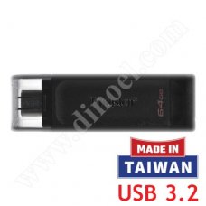 Kingston, DataTraveler, DT 70, 64GB, USB Type-C 3.2, Flash Drive, Black Kingston, DataTraveler, DT 70, 64GB, USB Type-C 3.2, Flash Drive, Black
