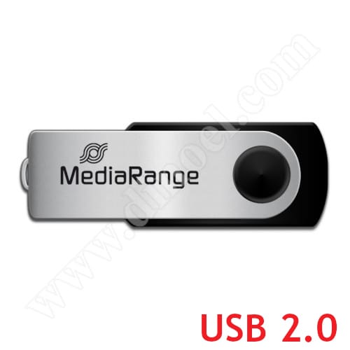 MediaRange,  64GB, MR912, USB 2.0, Flash Drive, Black-Silver