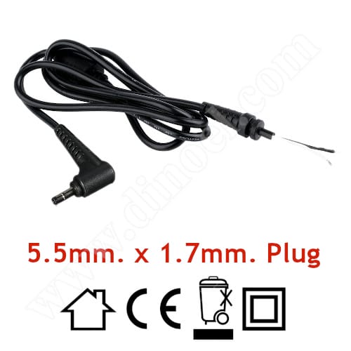 Кабел с букса RoTech, 5.5mm - 1.7mm, 1.0m, за запояване