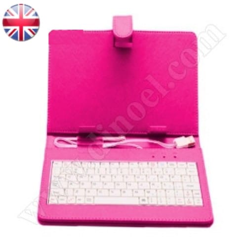 Клавиатура за таблет Stylus, MID07-002, 7", USB, microUSB, Pink-White