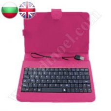 Клавиатура за таблет Stylus, MID07-002, 7", USB, microUSB, Pink-Black