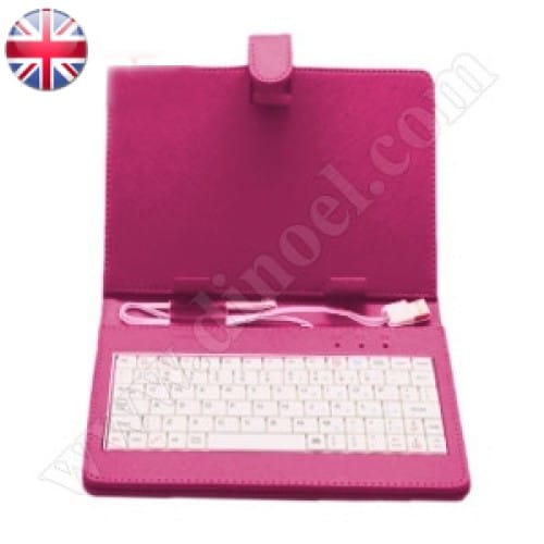 Клавиатура за таблет Stylus, MID07-P1011, 7", USB, microUSB, Pink-White