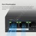Mercusys, MS105GP, 10/100/1000MB, 4-Port PoE+, мрежов суич, разклонител 