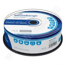 BD-R MediaRange, DL, 50GB, 6X, Cake box 25бр.