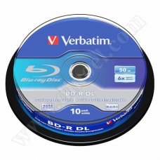 BD-R Verbatim, Hard Coat, DL, 50GB, 6X, Cake box 10бр. 