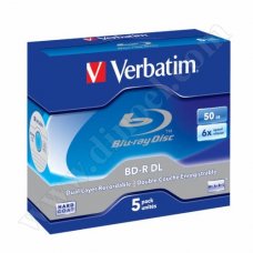 BD-R Verbatim, Hard Coat, DL, 50GB, 6X, Jewel case 5бр.