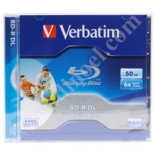 BD-R Verbatim, Inkjet Printable, Hard Coat, DL, 50GB, 6X, Jewel case 1бр.