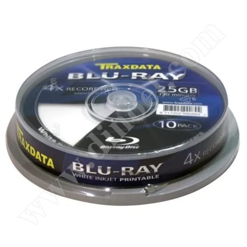 BD-R Traxdata, Inkjet Printable, 25GB, 4X, Cake box 10бр.