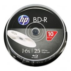 BD-R HP, Hewlett-Packard, 25GB, 6X, Cake box 10бр.