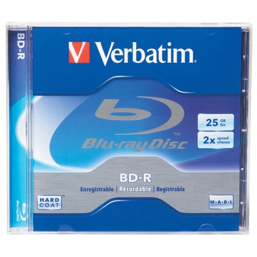 BD-R Verbatim, Hard Coat, M.A.B.L, 25GB, 2X, Jewel case, опаковка 5бр.