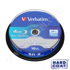 BD-R Verbatim, Hard Coat, 25GB, 6X, Cake box 10бр. 