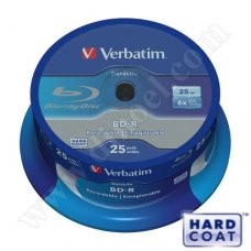 BD-R Verbatim, Hard Coat, 25GB, 6X, Cake box 25бр. 