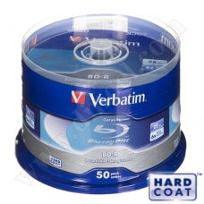 BD-R Verbatim, Hard Coat, 25GB, 6X, Cake box 50бр. 
