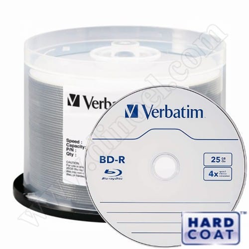 BD-R Verbatim, Hard Coat, LTH, 25GB, 4X, Cake box 50бр. 