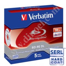 BD-RE Verbatim, DL, 50GB, 2X, Jewel case 5бр.