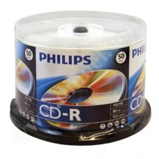 CD-R Philips, 700MB, 80min, 52X, Cake box 50бр.