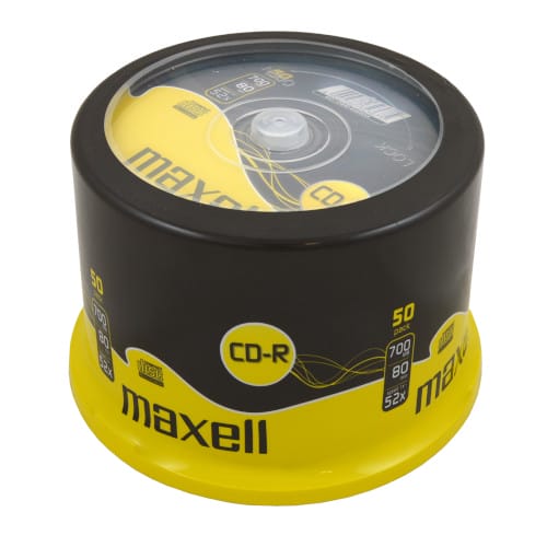 CD-R Maxell, 700MB, 52X, Cake box  50бр.