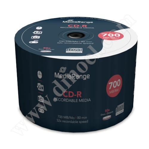 CD-R MediaRange, 700MB, 52X, целофан  50бр.