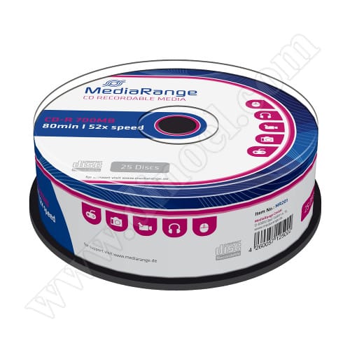 CD-R MediaRange, 700MB, 52X, Cake box  25бр.