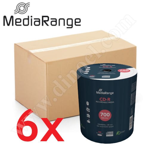 CD-R MediaRange, 700MB, 52X, целофан 100бр.x6