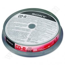 CD-R Sony, Optical media, 700MB, 48X, Cake box 10бр. CD-R Sony, Optical media, 700MB, 48X, Cake box 10бр.