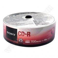 CD-R Sony, Optical media, 700MB, 48X, целофан 25бр. CD-R Sony, Optical media, 700MB, 48X, целофан 25бр.