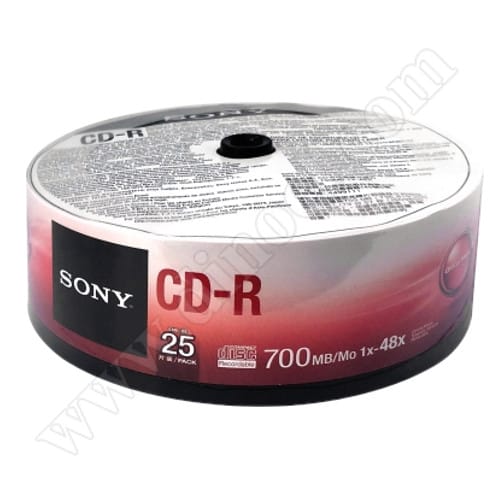 CD-R Sony, Optical media, 700MB, 48X, целофан 25бр.