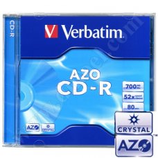 CD-R Verbatim, AZO, Crystal, 700MB, 52X, Jewel case, опак. 10бр. 