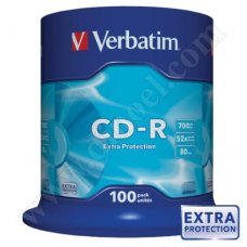 CD-R Verbatim, Extra Protection, 700MB, 52X, Cake box 100бр.