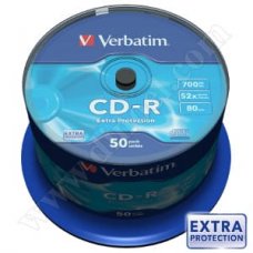 CD-R Verbatim, Extra Protection, 700MB, 52X, Cake box  50бр.