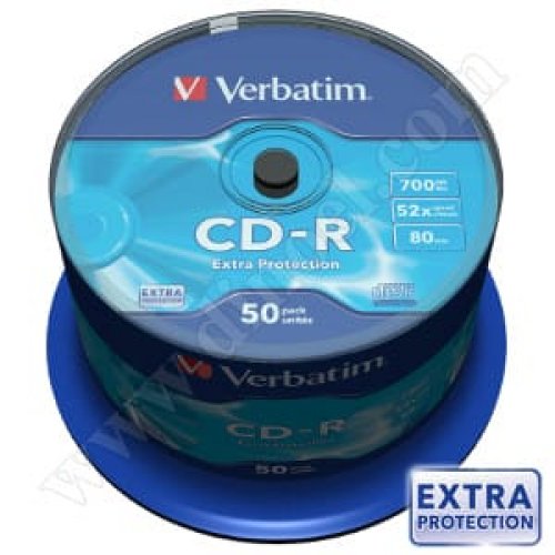 CD-R Verbatim, Extra Protection, 700MB, 52X, Cake box  50бр.