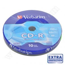 CD-R Verbatim, Extra Protection, 700MB, 52X, целофан 10бр. 