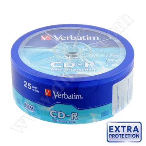 CD-R Verbatim, Extra Protection, 700MB, 52X, целофан 25бр.