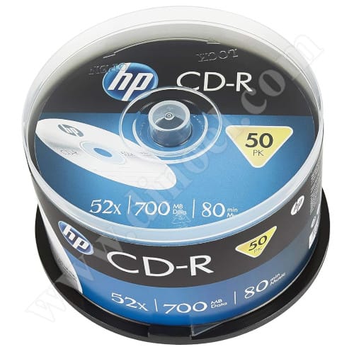 CD-R HP, Hewlett-Packard, 700MB, 52X, Cake box  50бр.