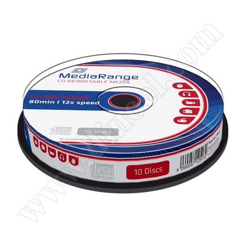 CD-RW MediaRange, 700MB, 12X, Cake box 10бр.