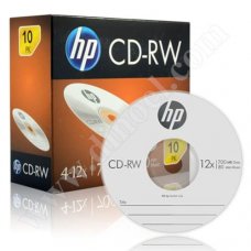CD-RW HP, Hewlett-Packard, 700MB, 12X, Slim case 10бр.