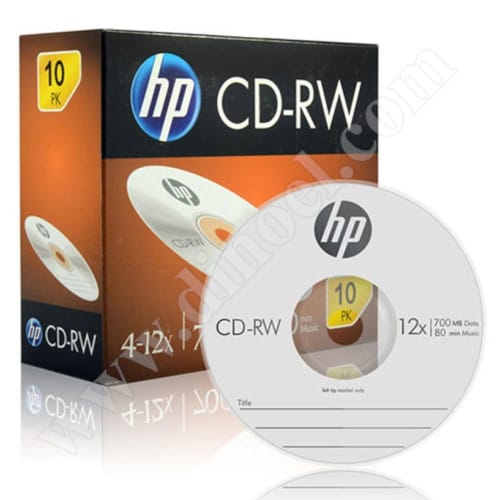 CD-RW HP, Hewlett-Packard, 700MB, 12X, Slim case 10бр.