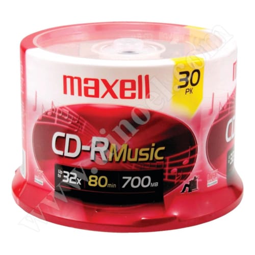 CD-R Maxell, Music, XL-II, Gold, 80min, Cake box 30бр.