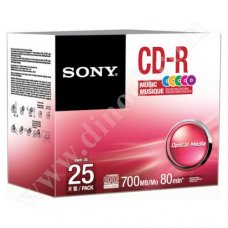 CD-R Sony, Music, ColorMIX, 80min, Slim case 25бр.