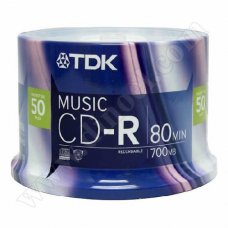 CD-R TDK, Music, Life on record, 80min, Cake box 50бр.