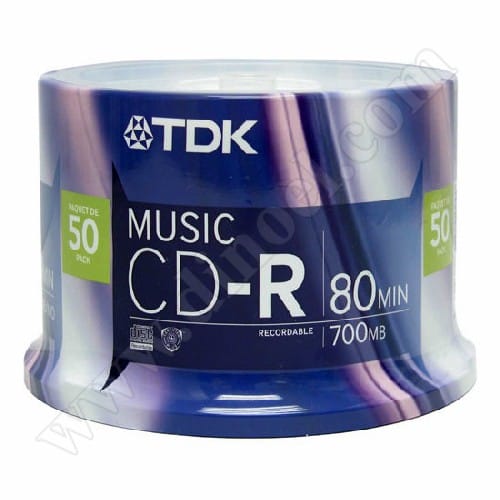 CD-R TDK, Music, Life on record, 80min, Cake box 50бр.