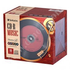 CD-R Verbatim, AZO, Music, Phono-R, 80min, Jewel case 10бр.