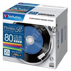 CD-R Verbatim, AZO, Music, Phono-R, 80min, Slim case 20бр.