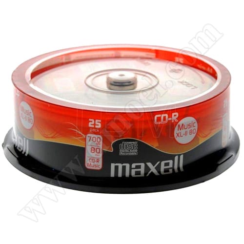 CD-R Maxell, Music, XL-II, 80min, Cake box 25бр.