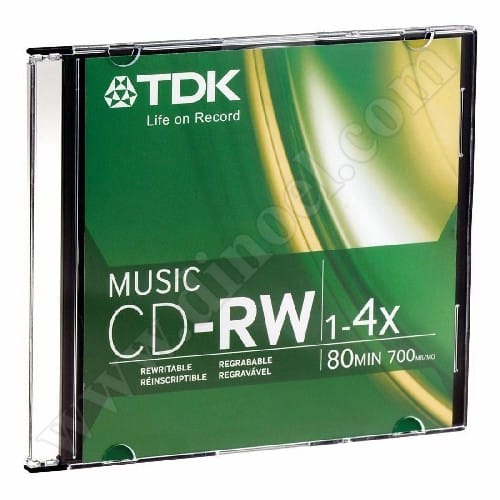 CD-RW TDK, Music, Life on record, 80min, Slim case