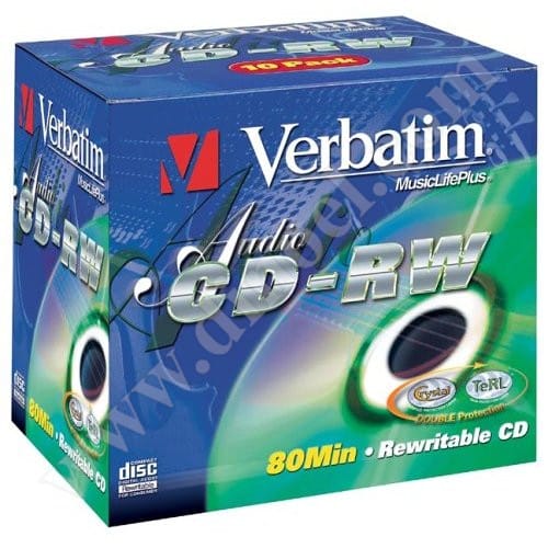 CD-RW Verbaim, Crystal, TeRL, Music Life Plus, 80min, Jewel case
