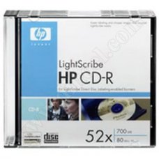 CD-R HP, Hewlett-Packard, LightScribe, 700MB, 52X, Slim case 10бр.